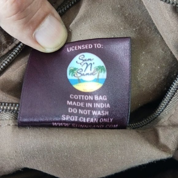 Catori Southwestern Drawstring Mini Backpack Bag Brown Blanket Canvas Tweed - Picture 13 of 15